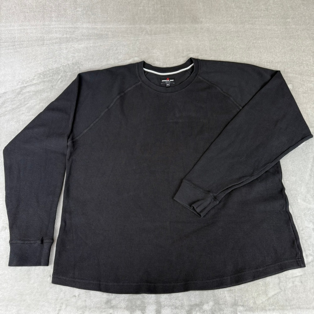 American Giant French Rib Crew Sweatshirt Mens 2XL Black Raglan $100 USA NWOT